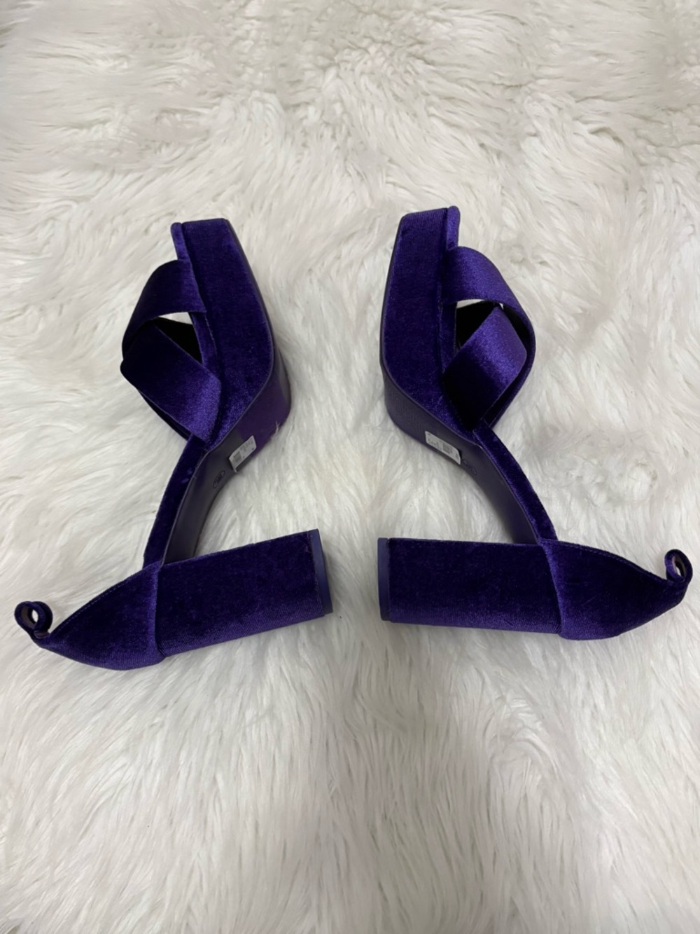 Lane Bryant Royal Purple Velvet Platform Sandals - Picture 5 of 5